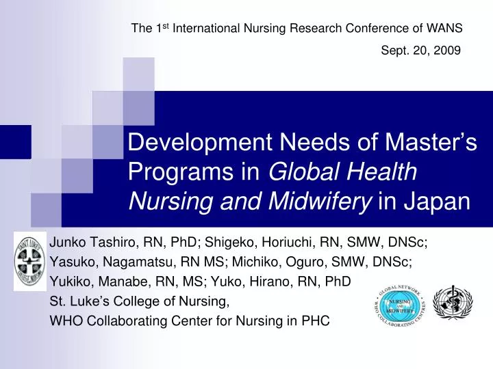 development needs of master s programs in global health nursing and midwifery in japan