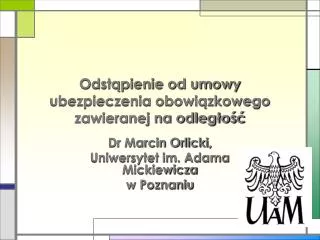 odst pienie od umowy ubezpieczenia obowi zkowego zawieranej na odleg o