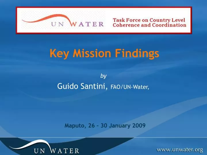 key mission findings