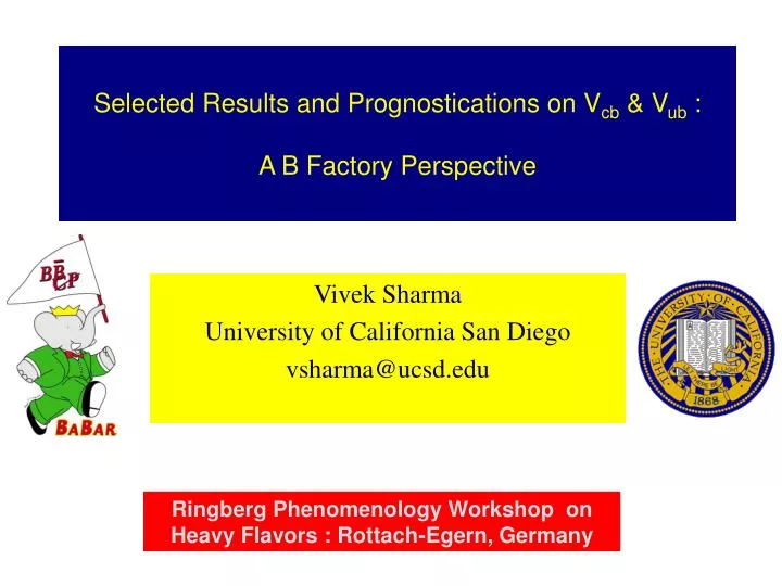 selected results and prognostications on v cb v ub a b factory perspective