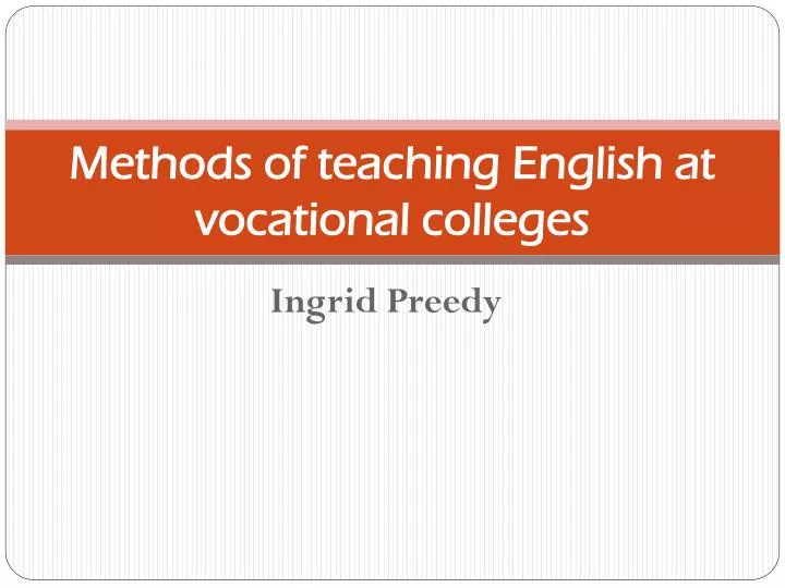methods of teaching english at vocational colleges