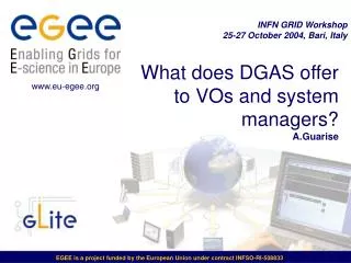 What does DGAS offer to VOs and system managers? A.Guarise