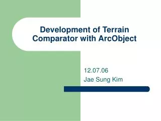 Development of Terrain Comparator with ArcObject