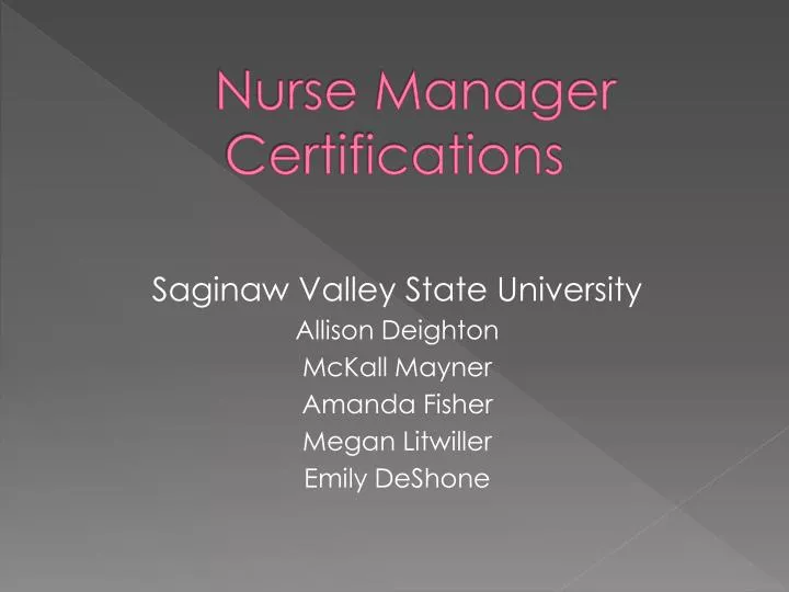 nurse manager certifications
