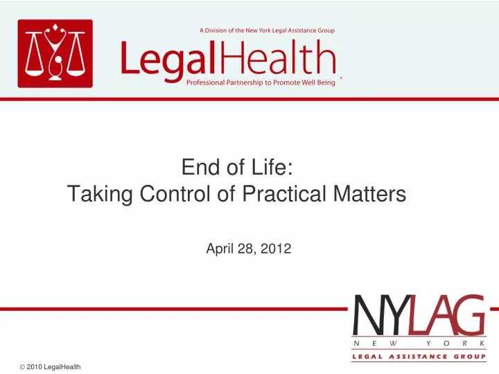 end of life taking control of practical matters