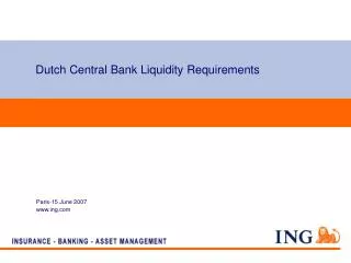 Dutch Central Bank Liquidity Requirements