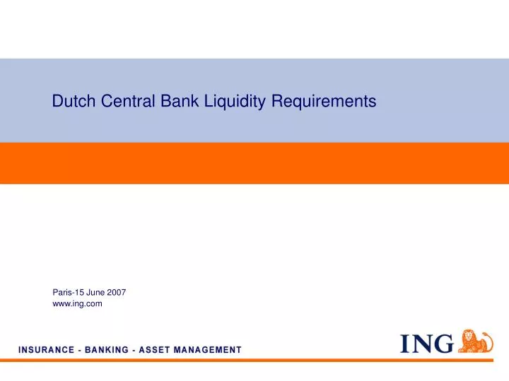 dutch central bank liquidity requirements