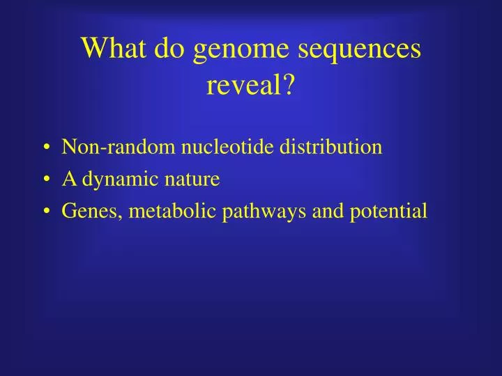 what do genome sequences reveal
