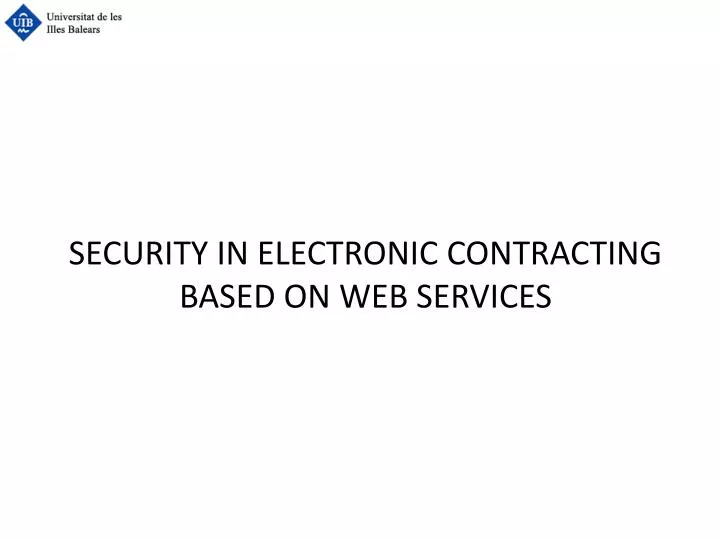 security in electronic contracting based on web services