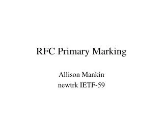 RFC Primary Marking