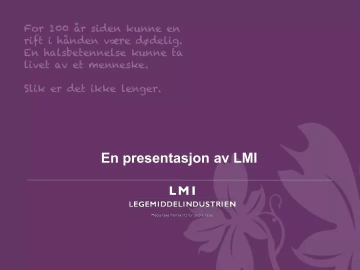 en presentasjon av lmi