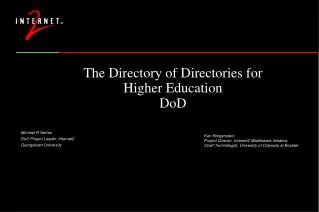 The Directory of Directories for Higher Education DoD