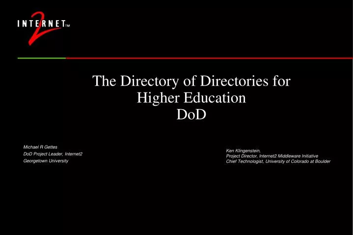the directory of directories for higher education dod