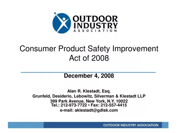 consumer product safety improvement act of 2008 december 4 2008