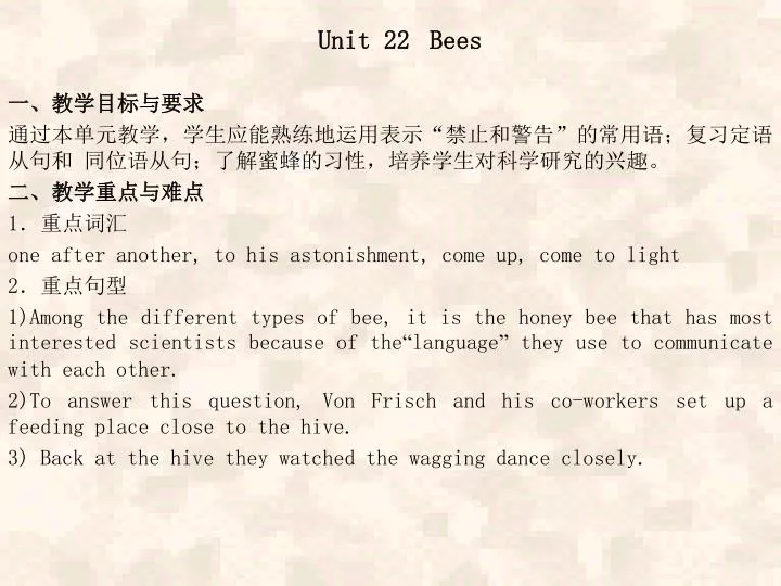 unit 22 bees