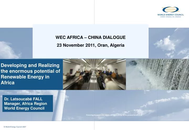 developing and realizing the enormous potential of renewable energy in africa