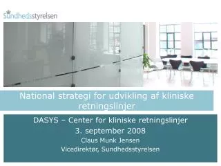 national strategi for udvikling af kliniske retningslinjer