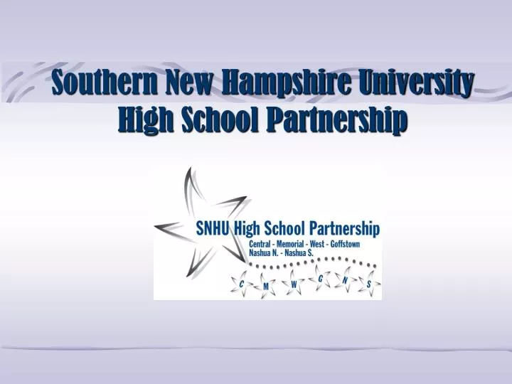 southern new hampshire university high school partnership