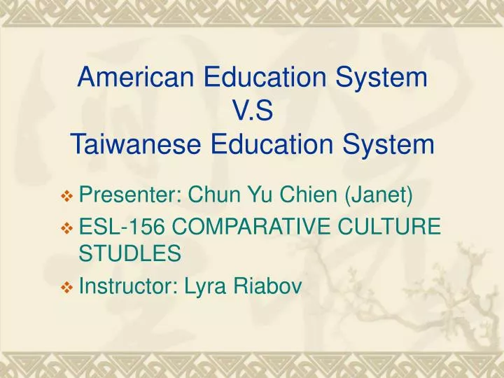 american education system v s taiwanese education system