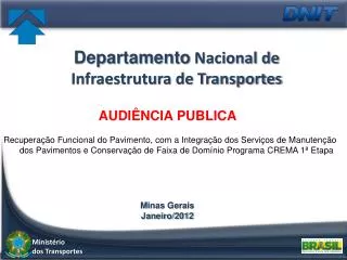 departamento nacional de infraestrutura de transportes