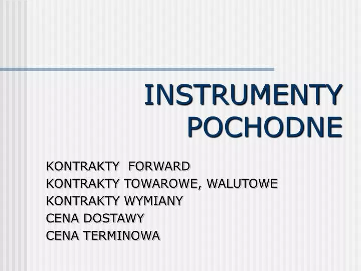 instrumenty pochodne