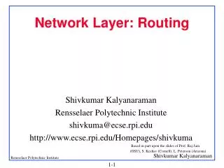 Network Layer: Routing