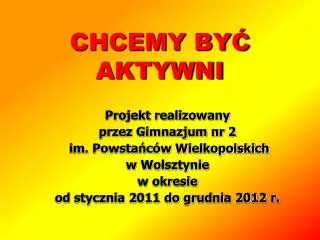 chcemy by aktywni