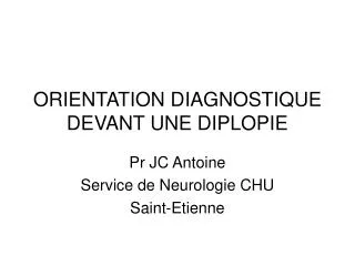 orientation diagnostique devant une diplopie