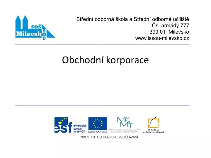 obchodn korporace