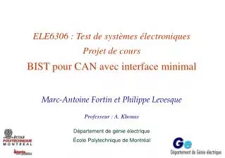 ele6306 test de syst mes lectroniques projet de cours bist pour can avec interface minimal