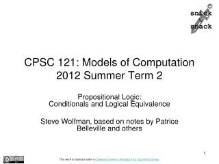 CPSC 121: Models of Computation 2012 Summer Term 2