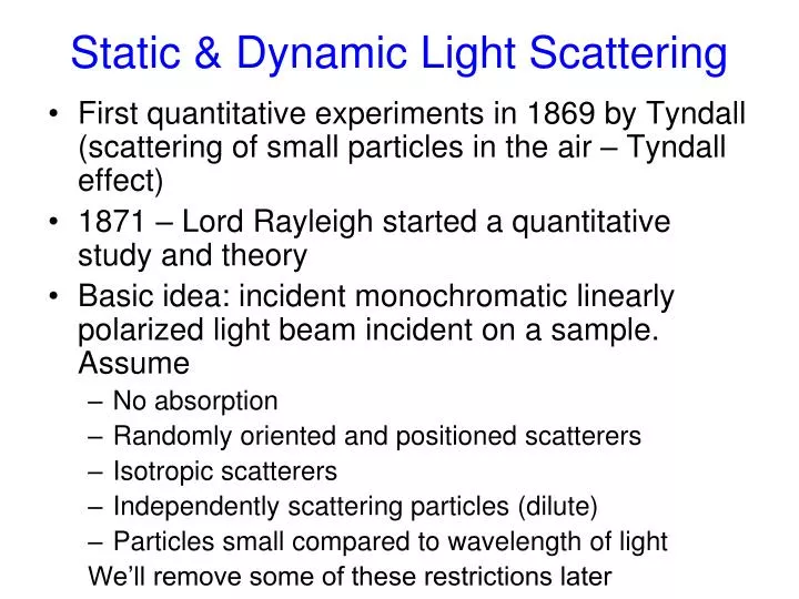 static dynamic light scattering