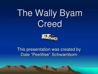 The Wally Byam Creed
