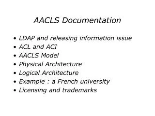 AACLS Documentation
