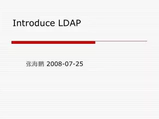 Introduce LDAP