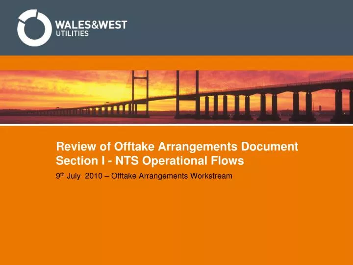 review of offtake arrangements document section i nts operational flows