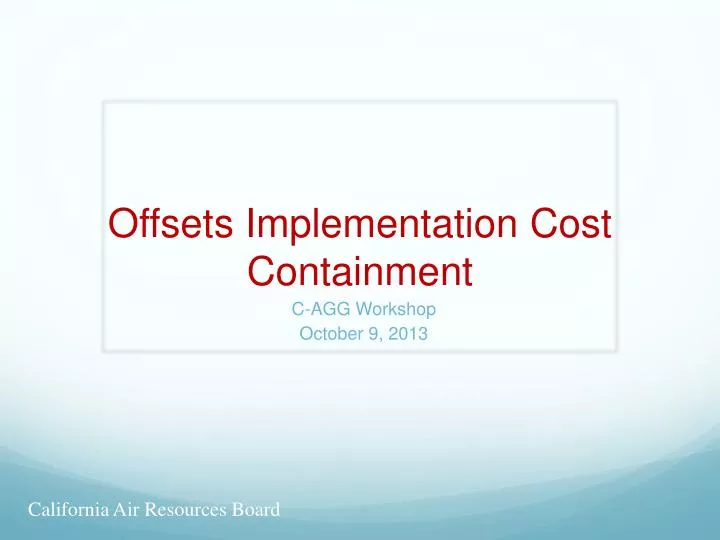 offsets implementation cost containment