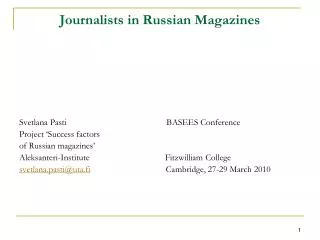 Journalists in Russian Magazines