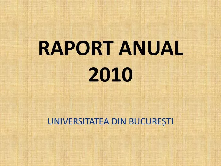 raport anual 2010