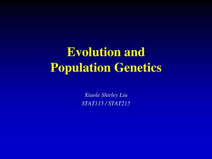 evolution and population genetics
