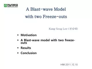 A Blast-wave Model with two Freeze-outs