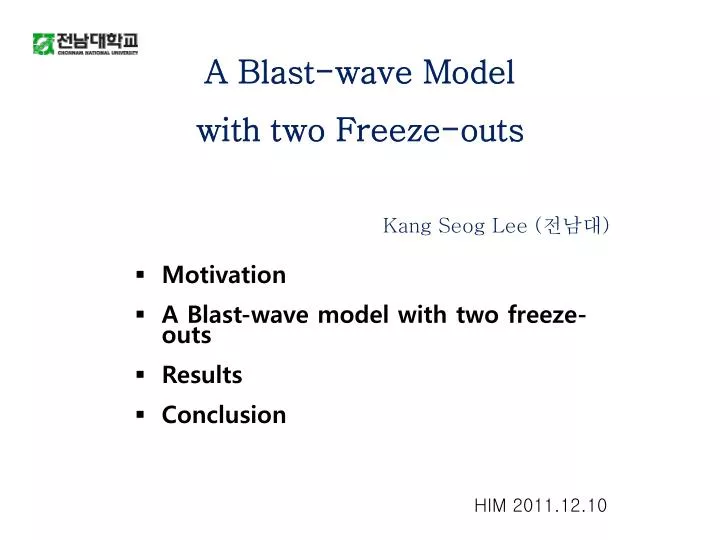 a blast wave model with two freeze outs