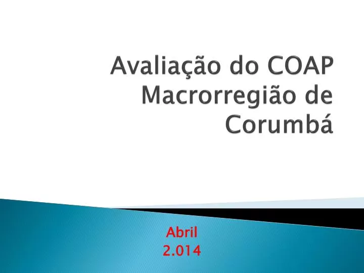 avalia o do coap macrorregi o de corumb