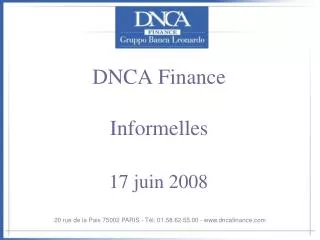 dnca finance informelles