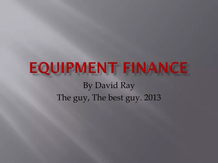 equipment finance