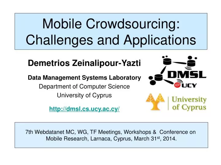 mobile crowdsourcing challenges and applications