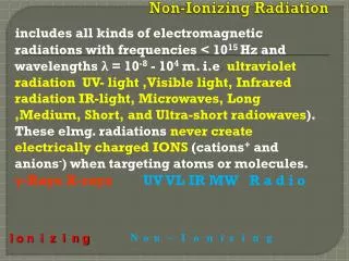 Non-Ionizing Radiation
