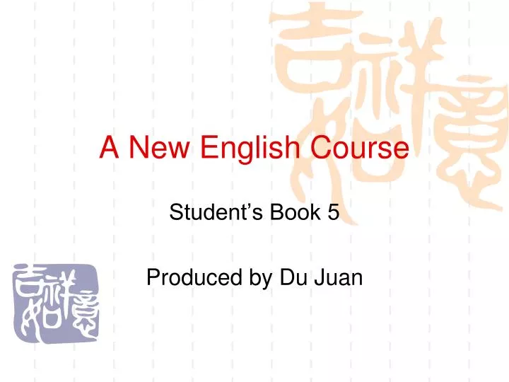 a new english course
