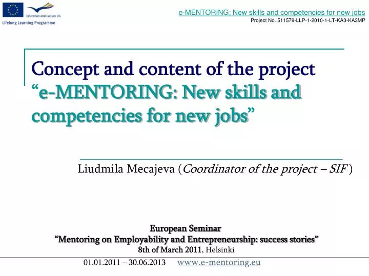concept and content of the project e mentoring new skills and competencies for new jobs