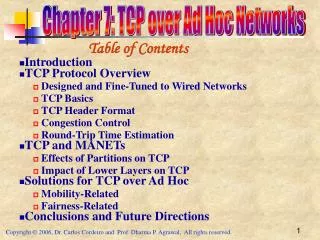 Chapter 7: TCP over Ad Hoc Networks
